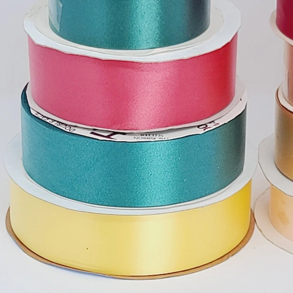 VALUE BUNDLE: 11 Flora-Satin Waterproof Craft Ribbon Lot 1 1/4 & 1 7/16 in Bows